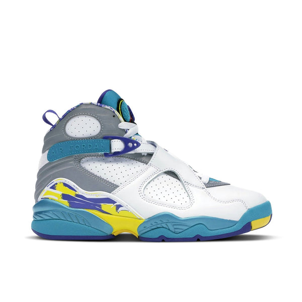 AIR JORDAN 8 RETRO WHITE AQUA WOMENS