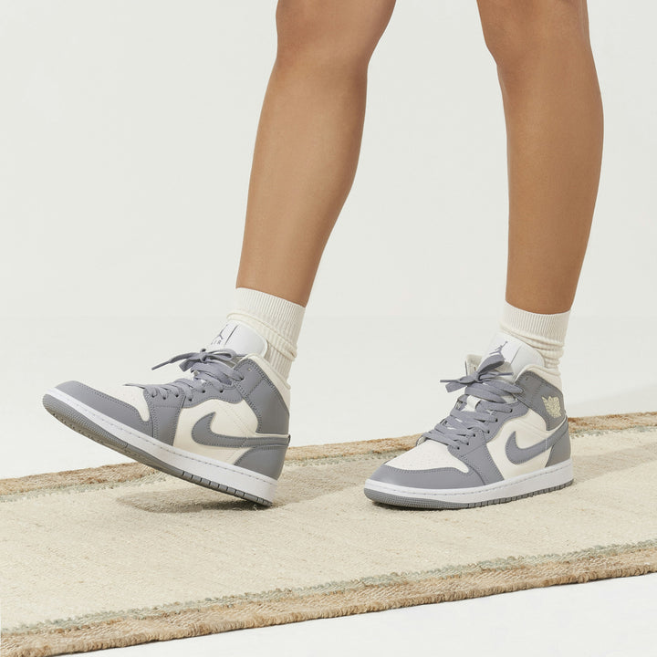 AIR JORDAN 1 MID GREY SAIL WOMENS