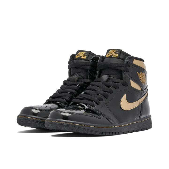 AIR JORDAN 1 HIGH OG PATENT BLACK GOLD