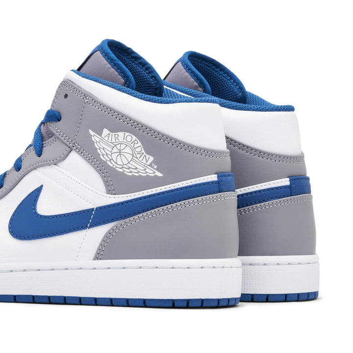 AIR JORDAN 1 MID WHITE TRUE BLUE GREY
