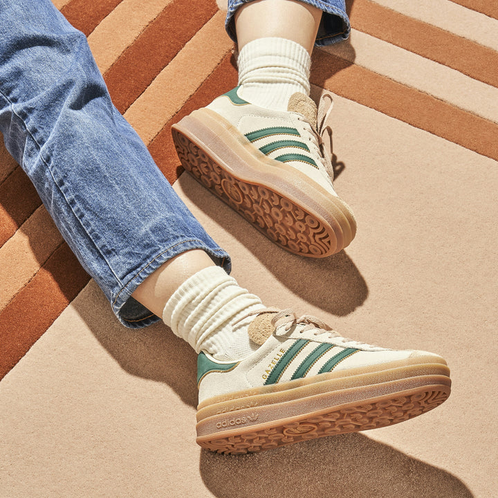 Adidas Gazelle Bold Beige Collegiate Green Womens