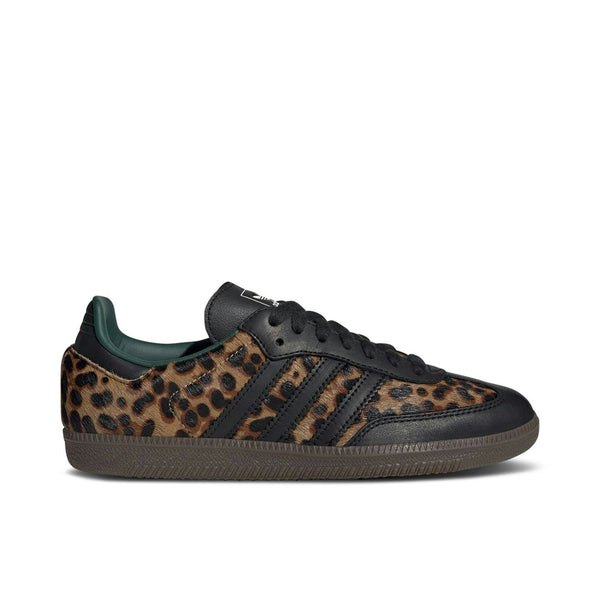 ADIDAS SAMBA OG BLACK GREEN LEOPARD WOMENS
