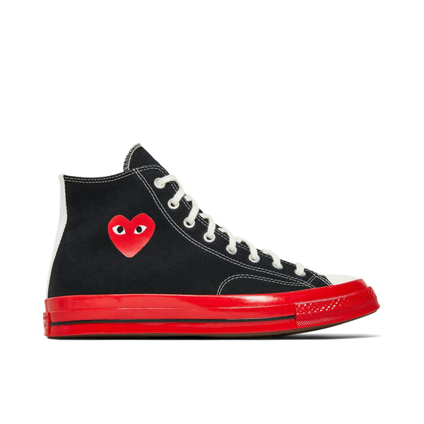 CONVERSE CHUCK TAYLOR ALL-STAR 70 HI X COMME DES GARÇONS PLAY BLACK RED MIDSOLE